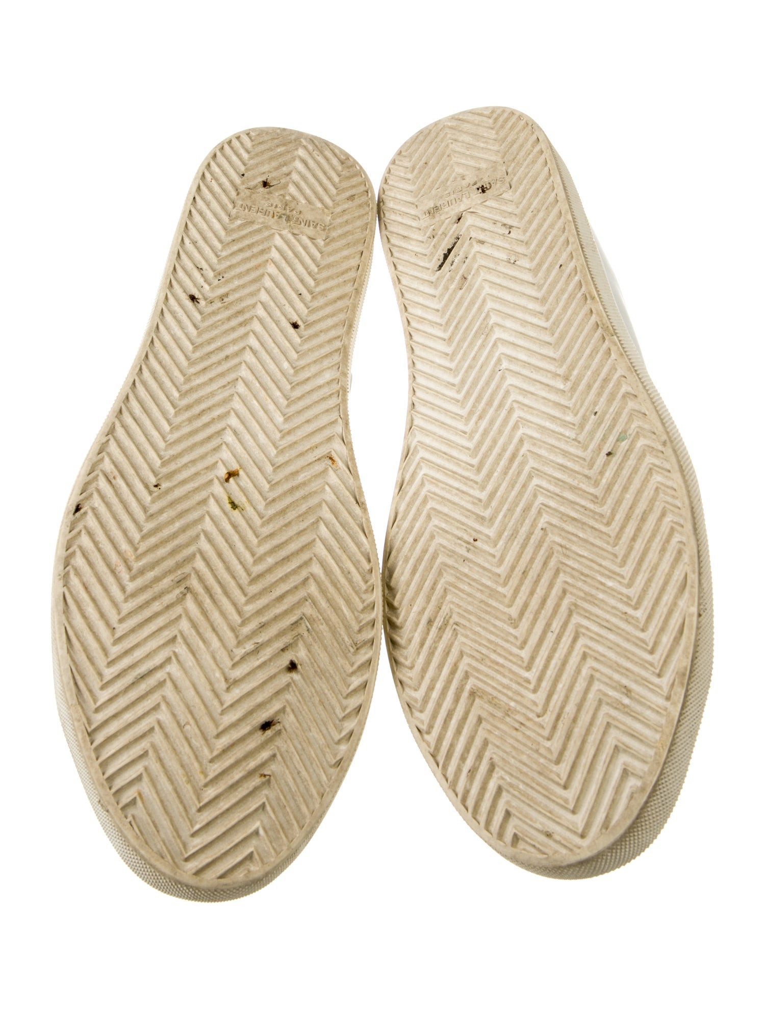 Saint Laurent Leather Distressed Accents Sneakers